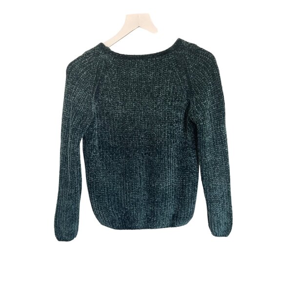 A New Day Emerald Green Chenille V-Neck Sweater - Picture 3 of 3